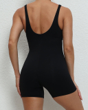 Solid Color Sleeveless Women Slim Body Tight Hips Lift Yoga Sports Romper White Black Red Navy Blue Rosy S-L