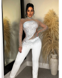 Diamond Sequin Women Autumn Fashion Jumpsuit S-XXL
