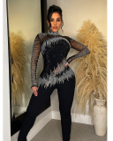 Diamond Sequin Women Autumn Fashion Jumpsuit S-XXL