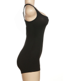 Popular Solid Color Sleeveless Square Neck Backless Slim Casual Romper Black Yellow Pink S-L