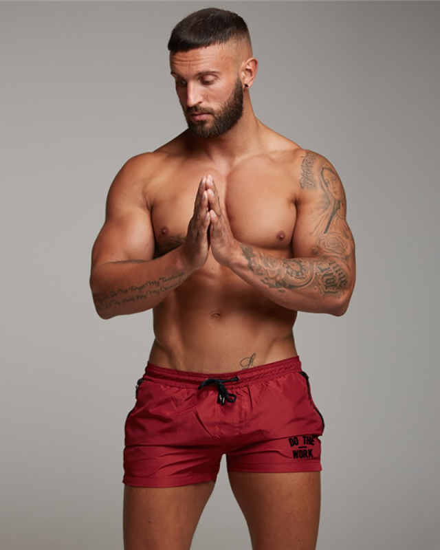 Summer Outdoor Men's Beach Wear Sports Wear Mini Breathable Shorts Red Black Army Green Navy Blue M-2XL