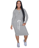 Long Sleeve Women Causal Dress S-XXL
