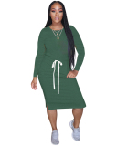 Long Sleeve Women Causal Dress S-XXL