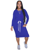 Long Sleeve Women Causal Dress S-XXL