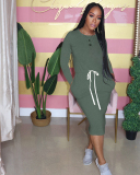 Long Sleeve Women Causal Dress S-XXL