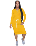 Long Sleeve Women Causal Dress S-XXL