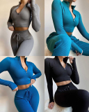 Drawstring Classy Autumn Knit Seamless Yoga Pants S-L