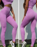 Hot Sale Hollow Out Front Zipper Bra Yoga High Waist Seamless Pants Sets S-L
