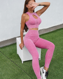 Woman Sports Solid Color High Waist Seamless Pants S-L