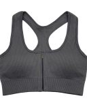Woman Classy Knit Zipper I-Back Sports Yoga Bra S-L
