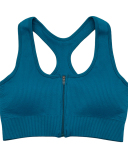 Woman Classy Knit Zipper I-Back Sports Yoga Bra S-L