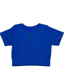 Classy Woman Short Sleeve Zipper Knit Yoga Tops S-L