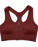 Woman Classy Knit Zipper I-Back Sports Yoga Bra S-L