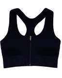 Woman Classy Knit Zipper I-Back Sports Yoga Bra S-L