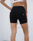 Popular Back Button Pocket High Elastic Quick Dry Running GYM Shorts S-XL