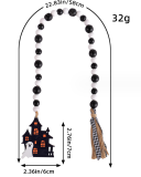 Halloween Wooden Bead Pendant Creative Witch Castle Pendant Ghost Festival Party Decoration