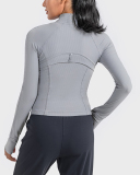 New Standing Collar High Elastic Tight Sports Breathable Running Fitness Yoga Long Sleeve Coat 4-12