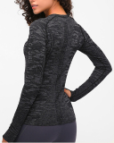 Top Sale Autumn Crew Neck Long Sleeve Sports Yoga Women T-shirt 4-10