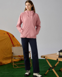 Winter Fall New Outdoor Sports Women's Windproof Waterproof Warm Breathable Plus Fleece Single-Layer Long Sleeve Soft Hooded Coat Jacket