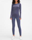 Top Sale Autumn Crew Neck Long Sleeve Sports Yoga Women T-shirt 4-10