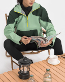 Autumn Colorblock Climb Outdoor Sports Waterproof Long Sleeve Half-Zip Pullover S-XL