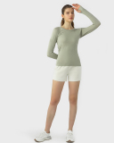 Top Sale Autumn Crew Neck Long Sleeve Sports Yoga Women T-shirt 4-10