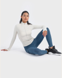 New Standing Collar High Elastic Tight Sports Breathable Running Fitness Yoga Long Sleeve Coat 4-12