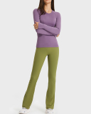 Top Sale Autumn Crew Neck Long Sleeve Sports Yoga Women T-shirt 4-10