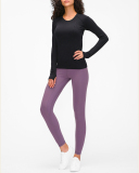 Top Sale Autumn Crew Neck Long Sleeve Sports Yoga Women T-shirt 4-10