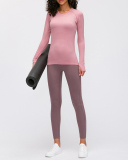 Top Sale Autumn Crew Neck Long Sleeve Sports Yoga Women T-shirt 4-10