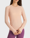 Top Sale Autumn Crew Neck Long Sleeve Sports Yoga Women T-shirt 4-10