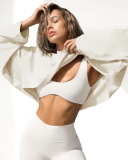 Hot Sale Crew Neck Loose Style Long Sleeve Short Sport Pullover Top S-XL
