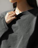 Hot Sale Crew Neck Loose Style Long Sleeve Short Sport Pullover Top S-XL