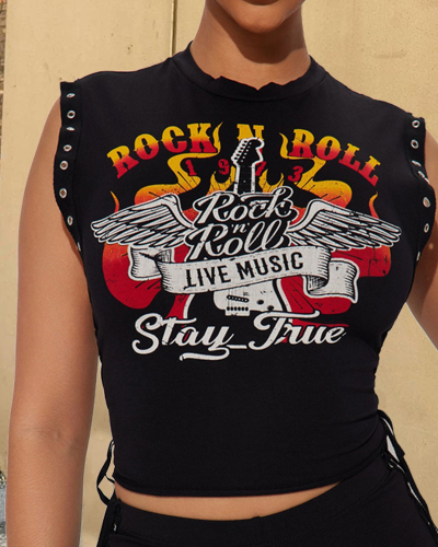 Black Sleeveless Crop Tops