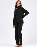 Autumn New High Neck Sweater Suit Warm Pullover Two Pieces Sets One Size