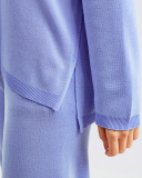 Woman V Neck Solid Color Fashion Long Sleeve Sweater Pants Two Piece Sets One Size