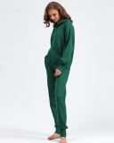 Polo Half Zipper Neck Sweater Pocket Trousers Sets Two Piece Outfit One Size