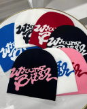 Letter Embroidery Retro Wool Cap Net Red Pile Cap Autumn And Winter Warm Cold Cap
