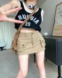 Skinny Retro Half-Body Skirt High Waist A-Line Short Skirt