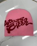 Letter Embroidery Retro Wool Cap Net Red Pile Cap Autumn And Winter Warm Cold Cap
