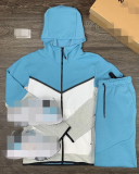 Men's Long Sleeve Colorblock Fashion Two Piece Sports Pants Sets