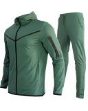 Men's Long Sleeve Colorblock Fashion Two Piece Sports Pants Sets