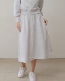 Crew Neck Long Sleeve Sweatshirt Yoga Sport Style Midi Skirt Two Piece Sets Gray S-L