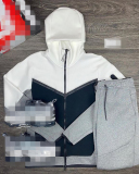 Men's Long Sleeve Colorblock Fashion Two Piece Sports Pants Sets