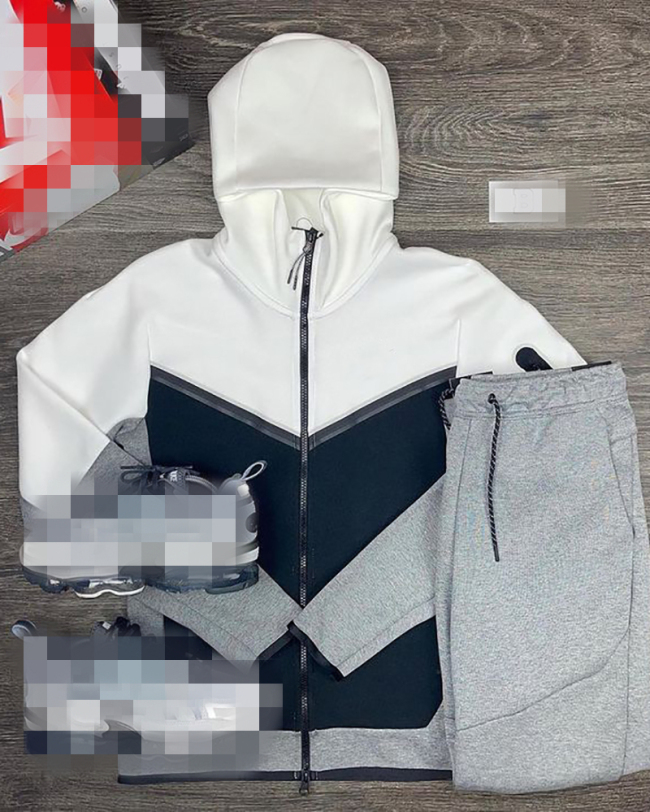 Men's Long Sleeve Colorblock Fashion Two Piece Sports Pants Sets