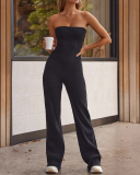 New Slim Sleeveless Solid Dance Sport Fitness Wide Leg Yoga Jumpsuit S-XL