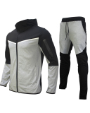 Men's Long Sleeve Colorblock Fashion Two Piece Sports Pants Sets