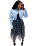 Hot Sale Long Slim Sleeve Mini Jacket Gray Pink Green Blue Orange S-XL