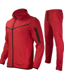 Men's Long Sleeve Coat Colorblock Sports Suit Two-piece Sets S-XL