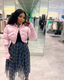 Hot Sale Long Slim Sleeve Mini Jacket Gray Pink Green Blue Orange S-XL